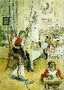 Carl Larsson pa juldagsmorgonen oil painting reproduction